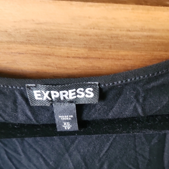 Express Gray Embellished Crop Tee - Picture 2 of 6